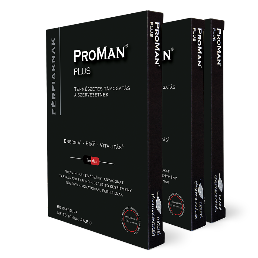 Natural Pharmaceuticals ProMan® Plus Két csomag ProMan® Plus férfi étrend-kiegészítő.